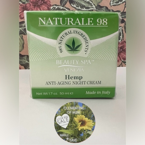 Venezia Hemp Anti Aging Night Cream Moisturizing Daily Lotion 1.7oz Italy - Picture 1 of 5